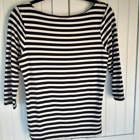 Talbots Petites Striped 3/4 sleeve, Cute and Comfortable - Picture 4 of 7